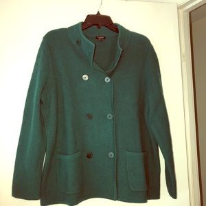 Talbots Size 1X Petite Green Knit Sweater